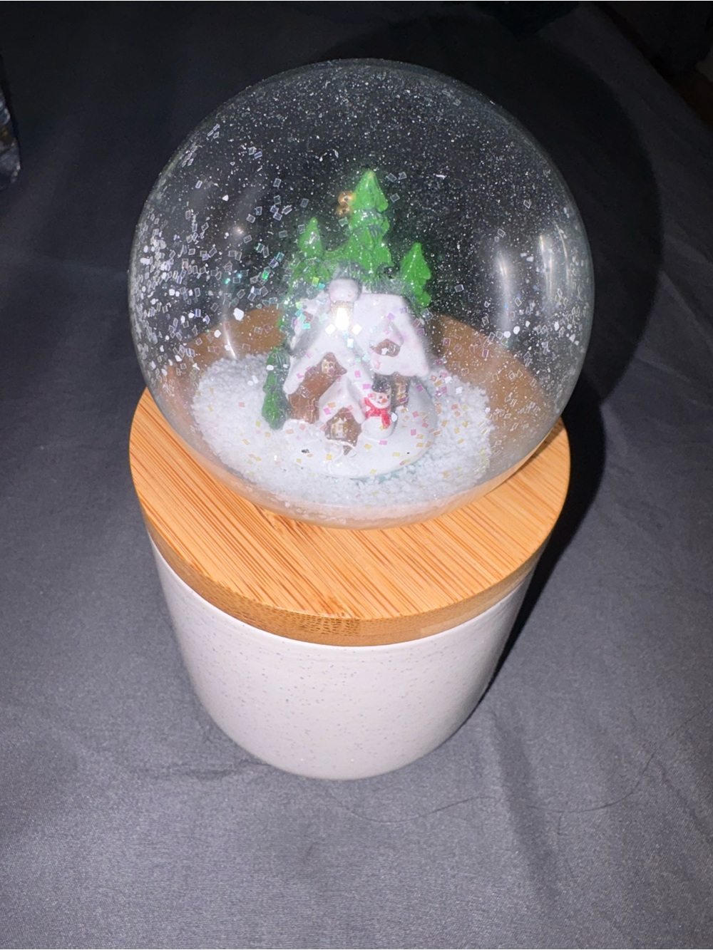 Anthropologie snowglobe Christmas candle